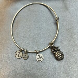 Alex and Ani Silver Pineapple Charm Bangle